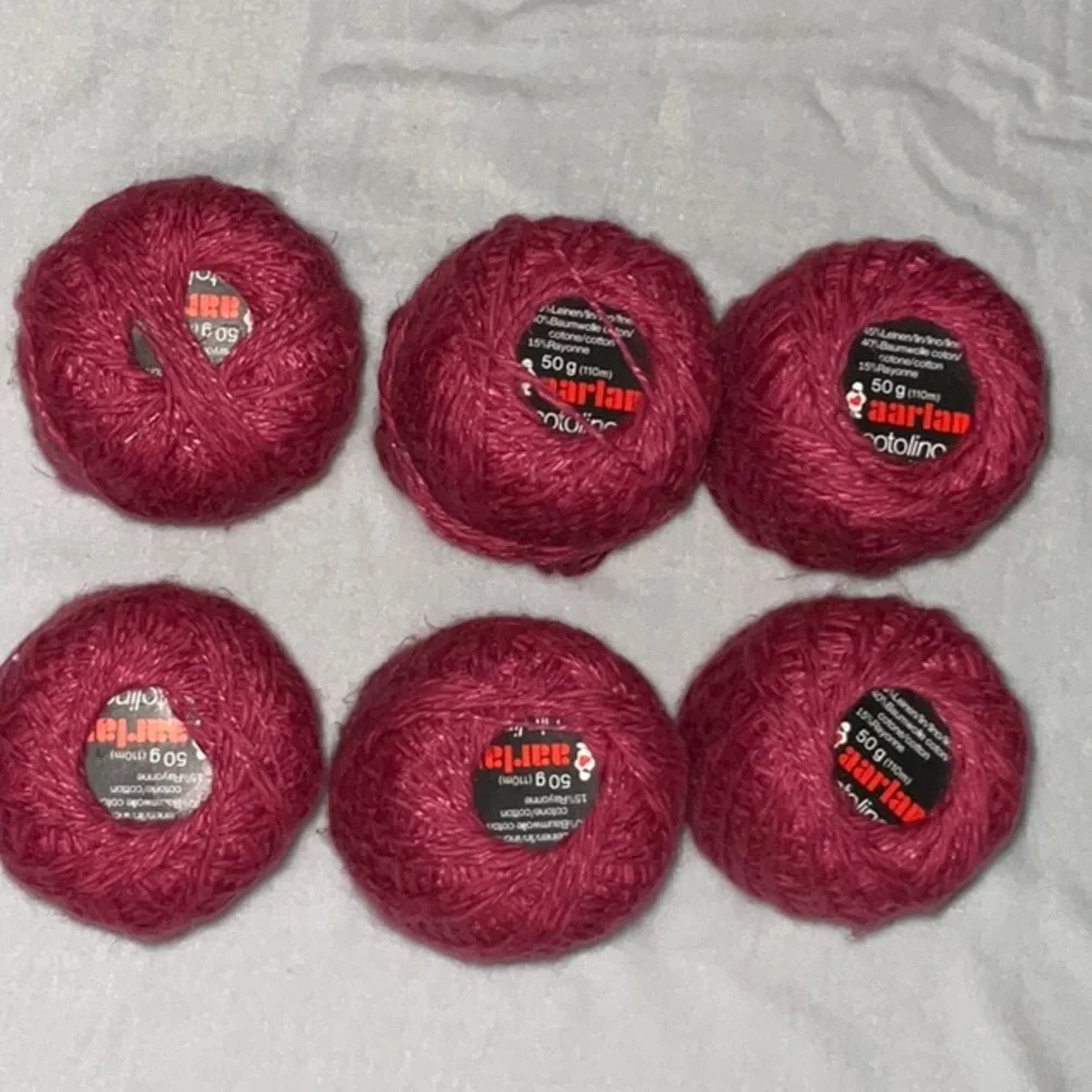 Aarlan Yarn Linen Cotton Rayon Blend Cotolino 50g Lot Of 6 - Picture 2 of 4